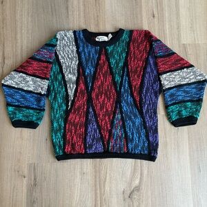 Vintage 80s Western Connection Colorblock Sweater